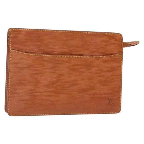 LOUIS VUITTON Epi Pochette Homme Clutch Bag Zipangu Gold M52528 LV Auth ep9551 - Picture 1 of 16